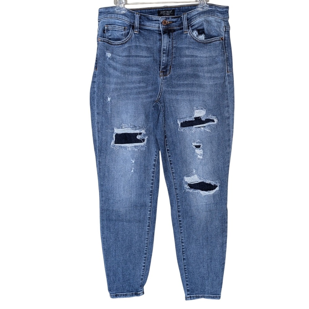Judy Blue Distressed Skinny Jeans High Rise Denim (Size 13/31) Casual Streetwear
